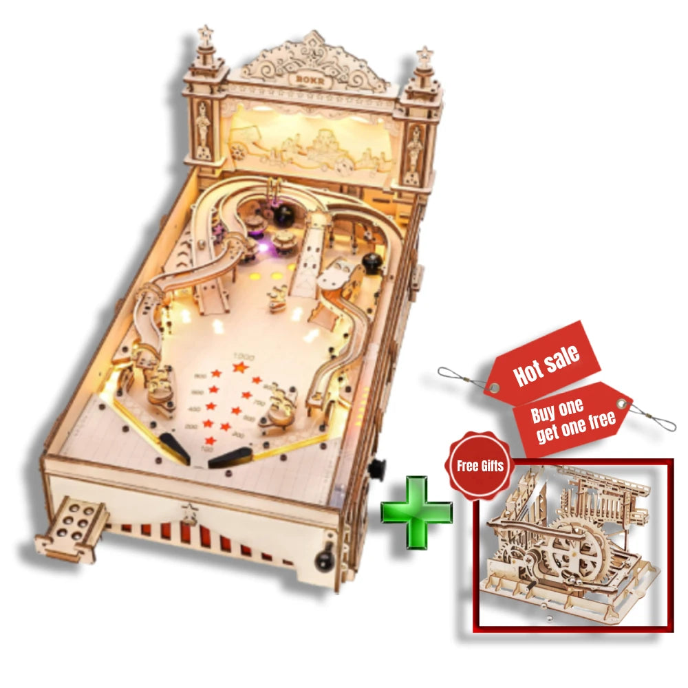 Robotime 3D Wooden Pinball Game - Fun Assembly for All Ages