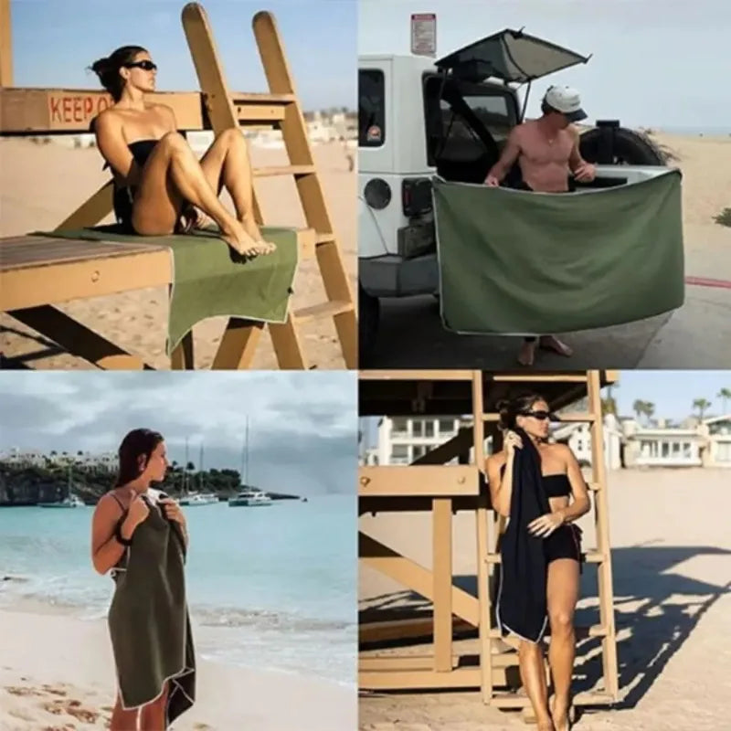 Quick-Drying Outdoor Magnetic Bath Towel - Coral Fleece Comfort