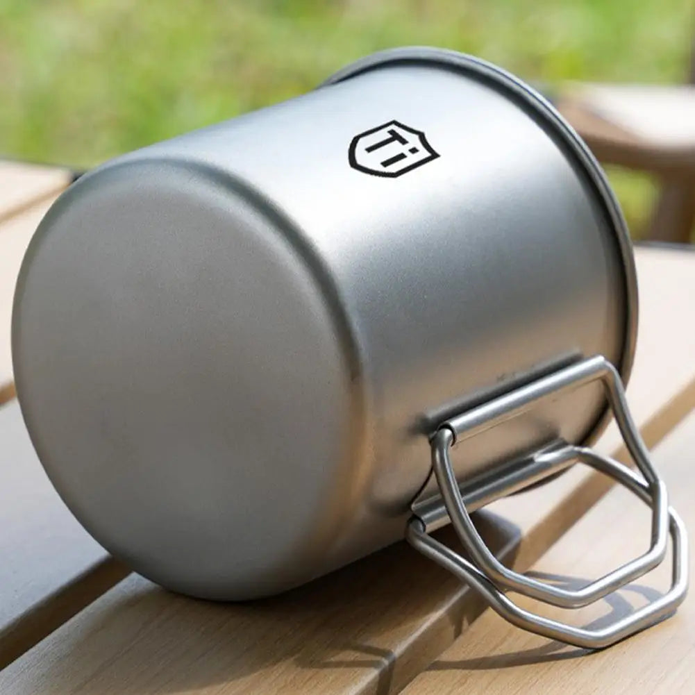 Ultralight Titanium Mug with Lid - Perfect for Camping & Outdoor Use