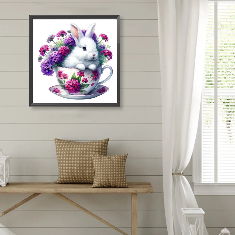 5D DIY Round Diamond Painting Kit - Rabbit and Floral Designs