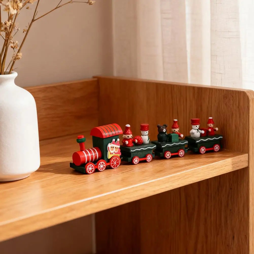 Wooden Christmas Train Decoration - Festive Home Ornament