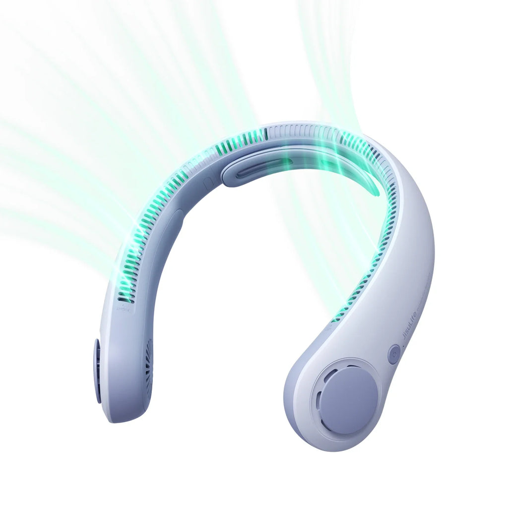 JISULIFE Portable Neck Fan - 5000mAh Rechargeable, 5 Speed Cooling