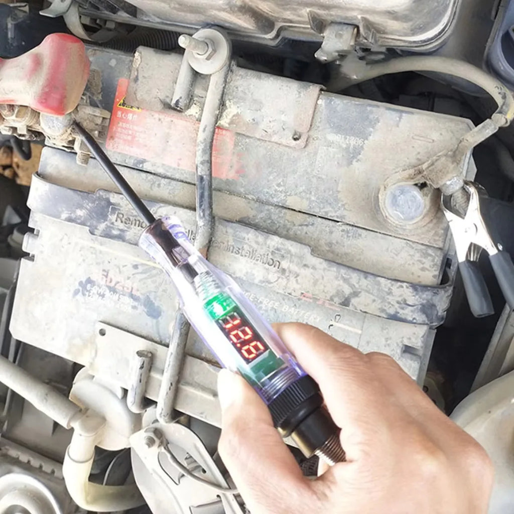 6V-24V Car Voltage Tester - Auto Diagnostic Probe with LCD Display