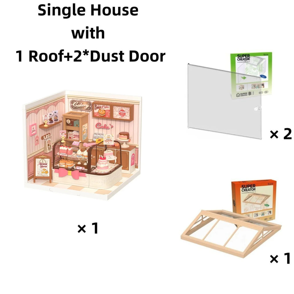 Robotime Rolife Tasty Cake Shop Dollhouse Building Blocks for Creative Fun