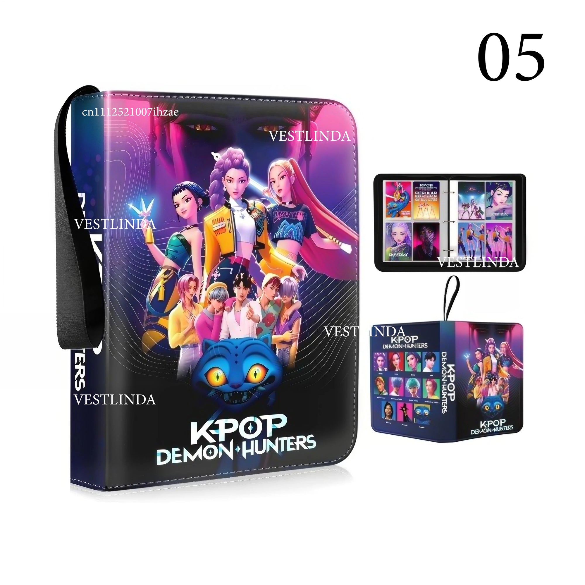 Kpop Demon Hunters Card Book - 400PCS PU Leather Zipper Storage