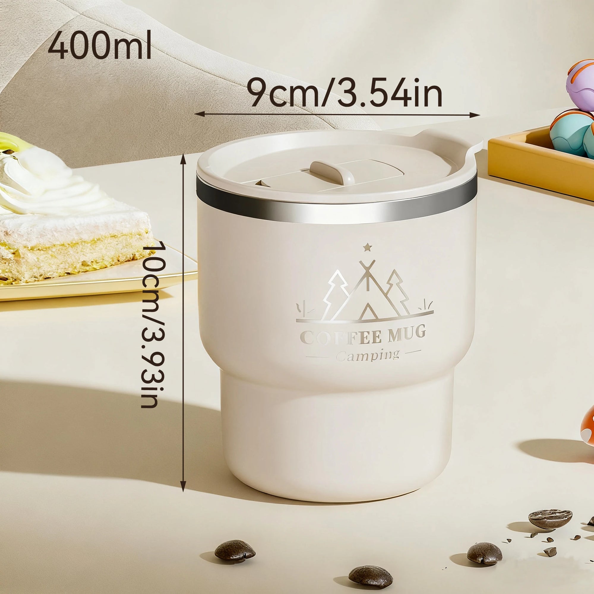 Double Layer Insulated Coffee Cup with Lid - Leak-Proof Design