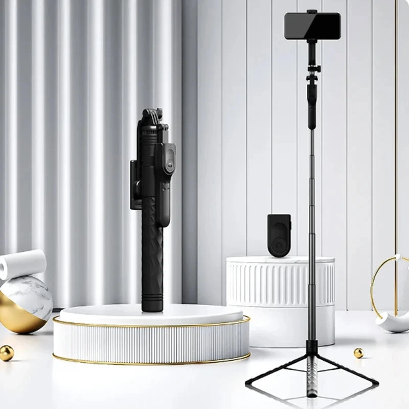 1.7M Wireless Selfie Tripod - Stable Shooting for Action Cameras & Smartphones
