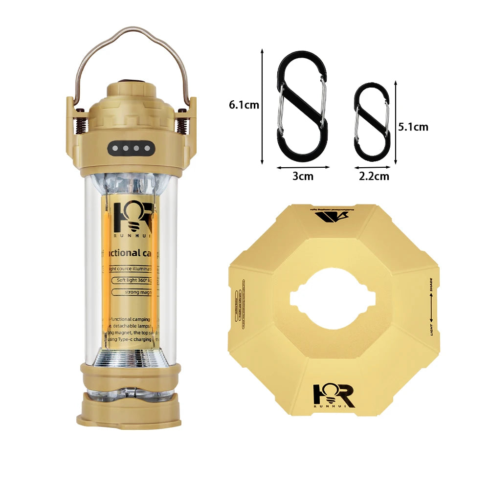 DOTWISE 3000mAh Portable Retro Camping Lantern - Waterproof & Dimmable
