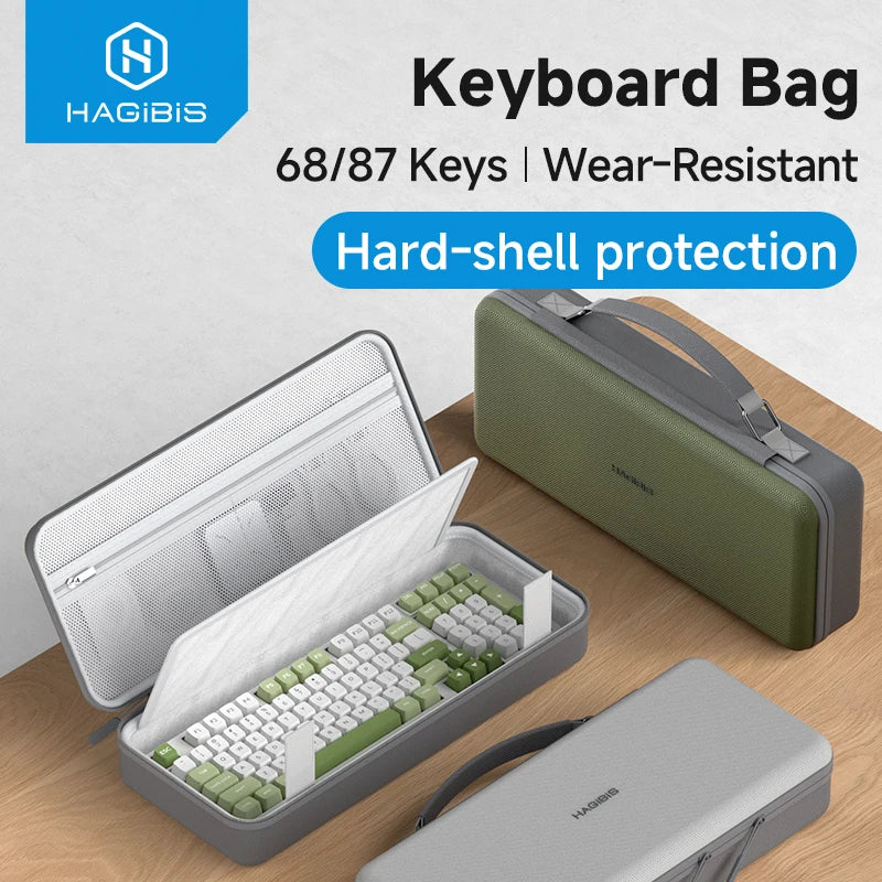 Hagibis Portable Keyboard Case - Shockproof Hardshell Pouch for 68/87 Keys