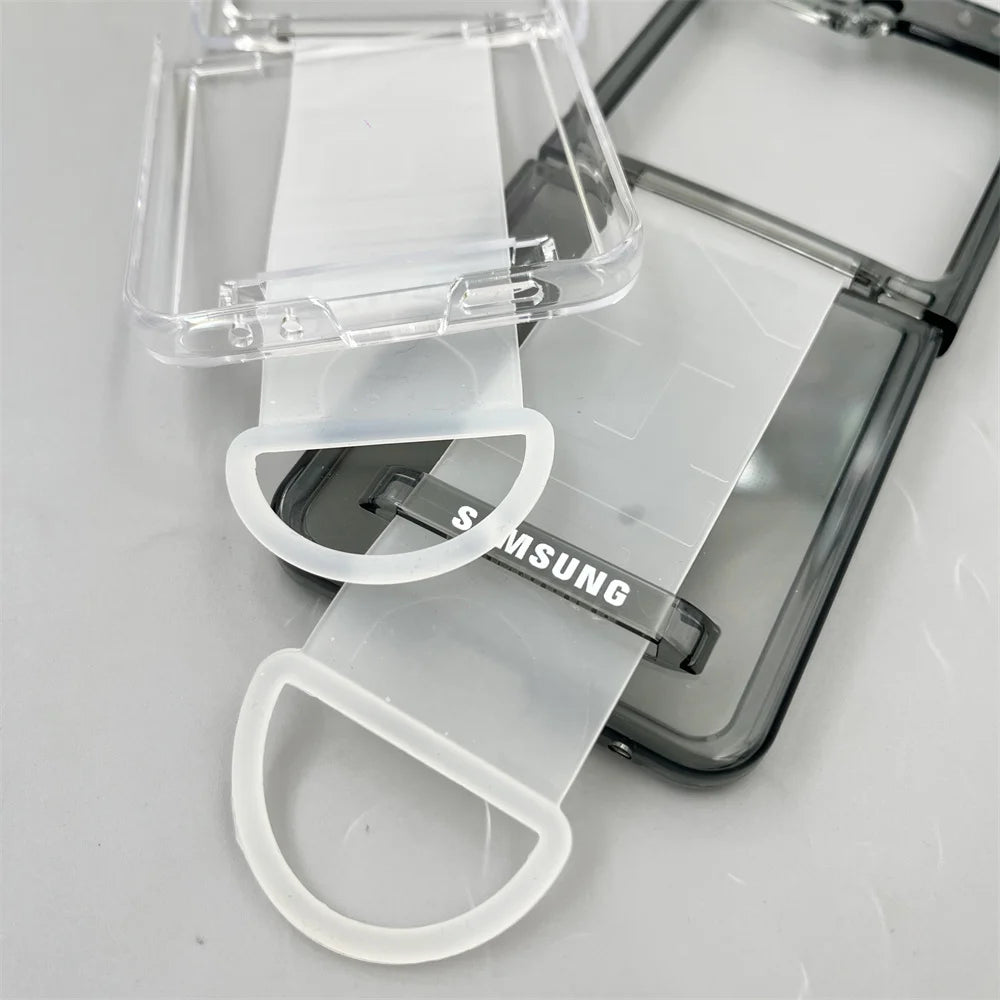 Luxury Shockproof Wrist Strap Case for Galaxy Z Flip 7/6/5