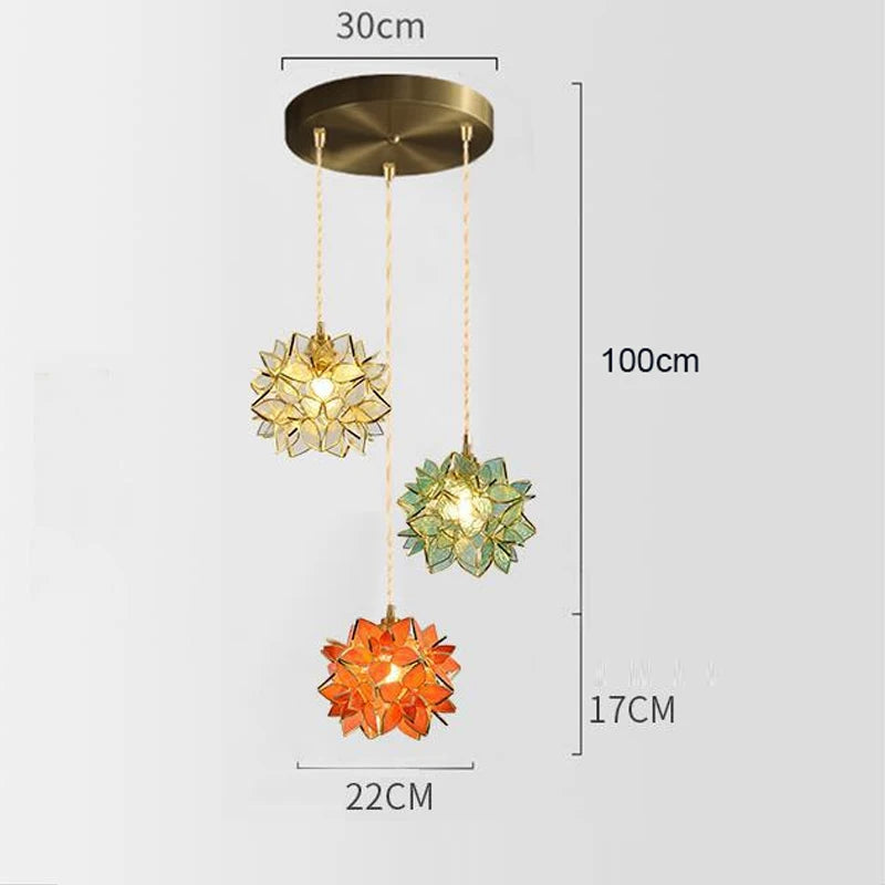 Nordic Copper Glass Pendant Light - Stylish LED Fixture for Home