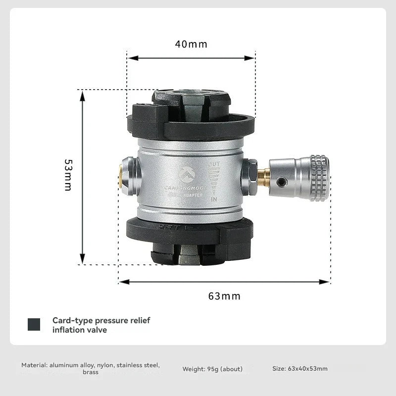 CAMPINGMOON Gas Cylinder Inflation Valve - Durable Outdoor Tool
