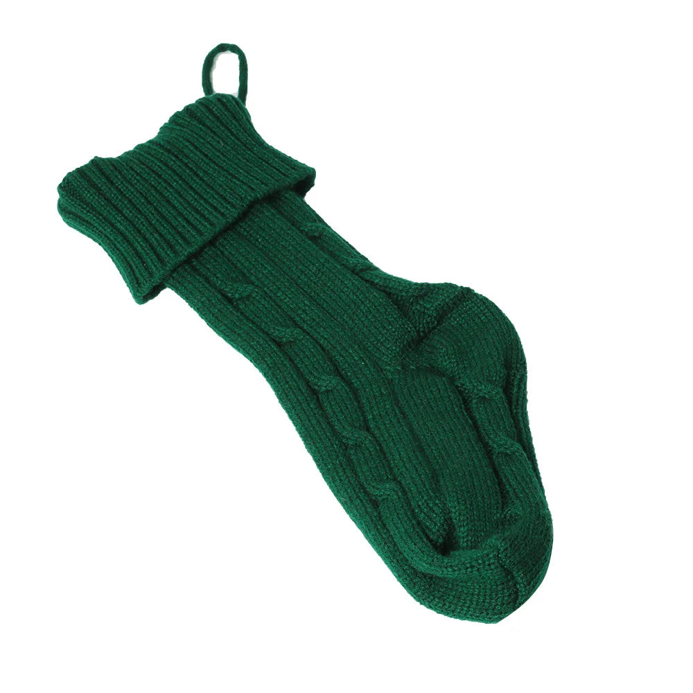 Cozy Knitted Christmas Stocking Gift Bag - Perfect Holiday Decor