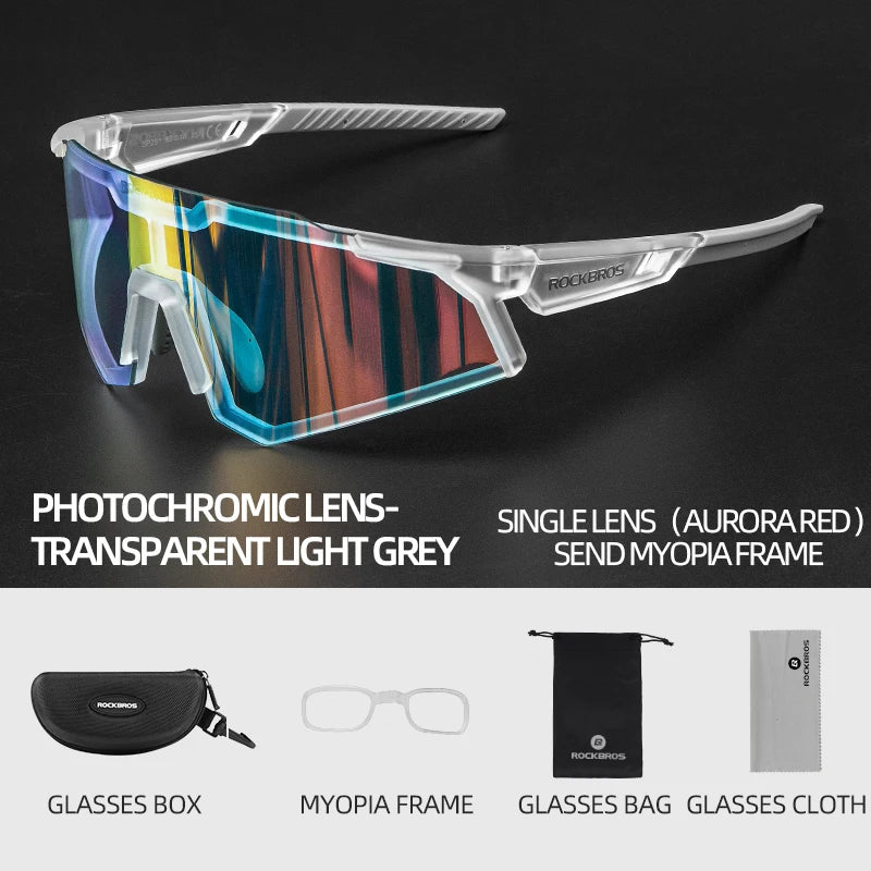 ROCKBROS Photochromic Polarized Cycling Glasses - Ultra UV400 Protection