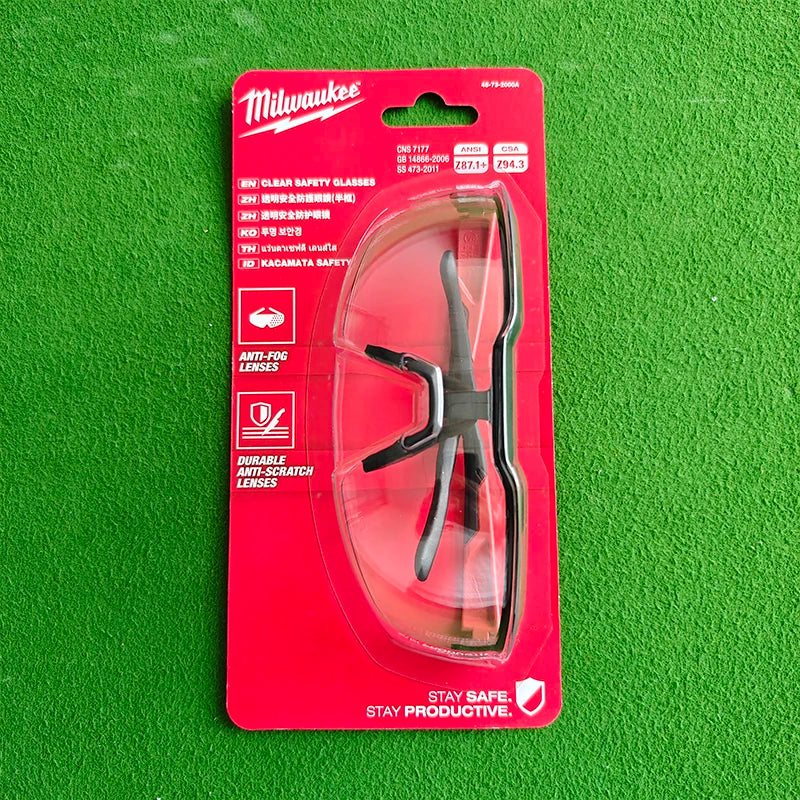 Milwaukee Anti-Fog Safety Glasses - Scratch-Resistant, Flexible Fit
