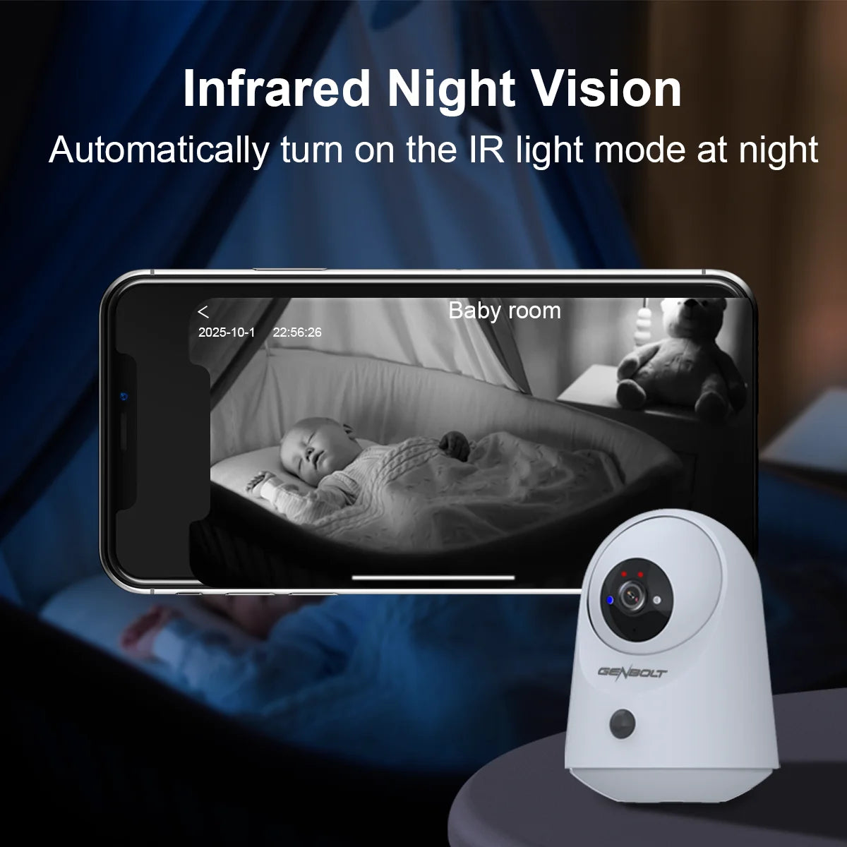 GENBOLT 2K WiFi Security Camera | Pan & Tilt Motion Detection