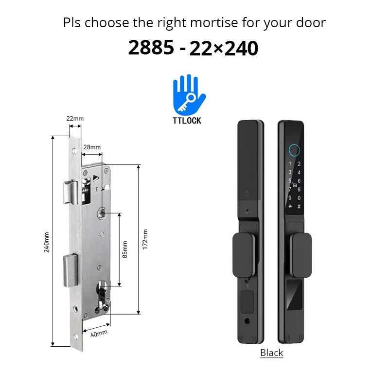 Smart Waterproof Sliding Door Lock with TTLock & Alexa Integration