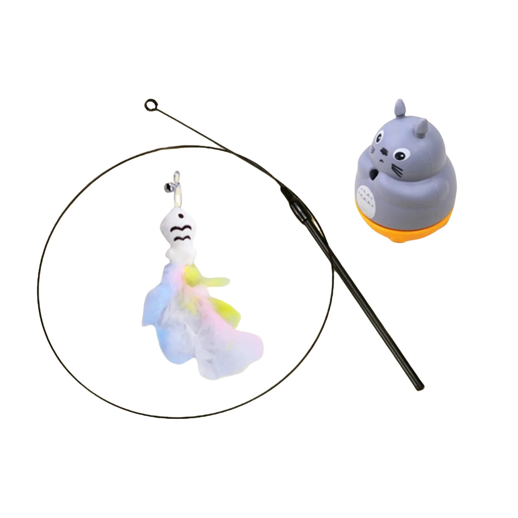 Interactive Feather Cat Toy - Long Pole with Bell for Endless Fun