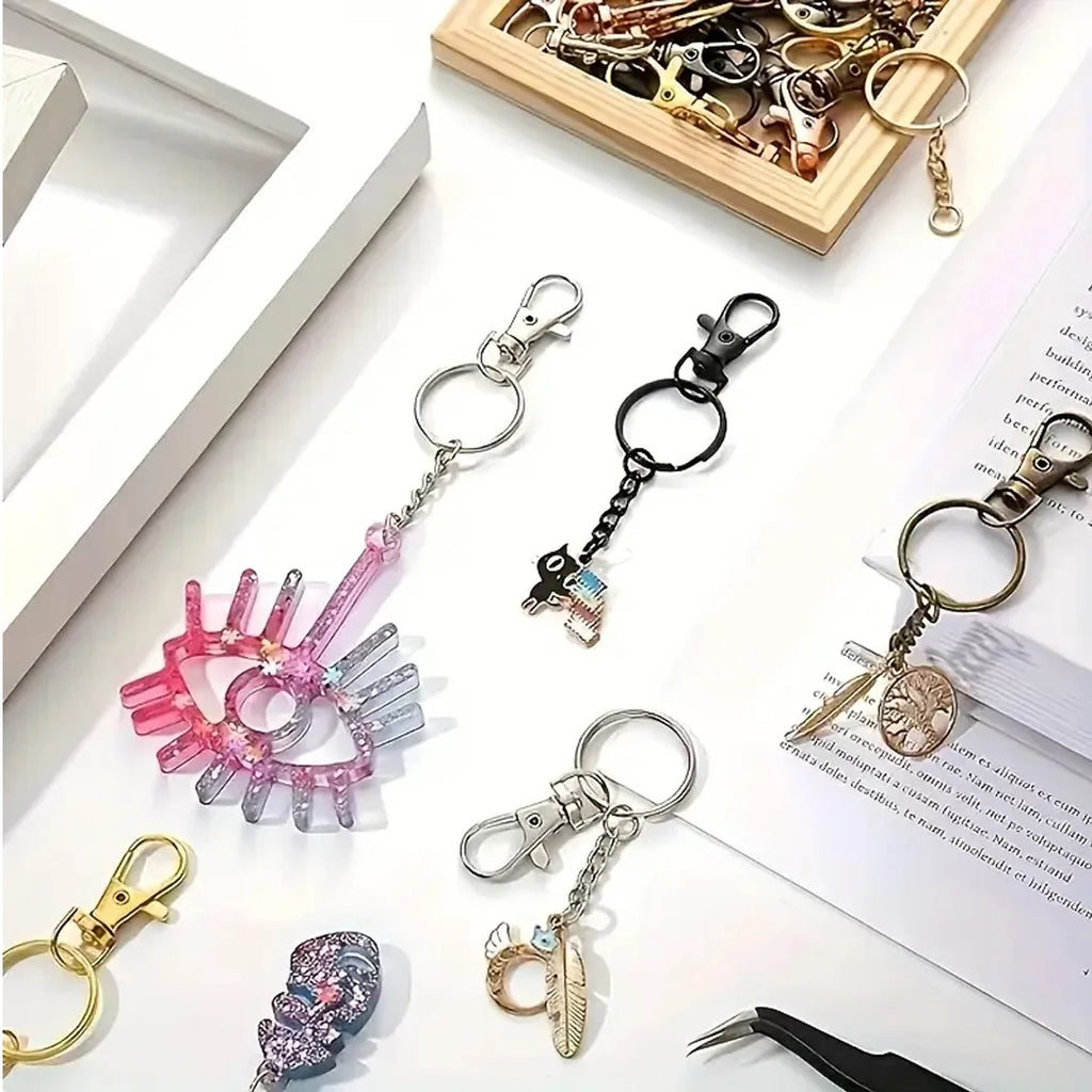 Zinc Alloy Keychains with Lobster Clasp for DIY Crafts & Bag Accessories