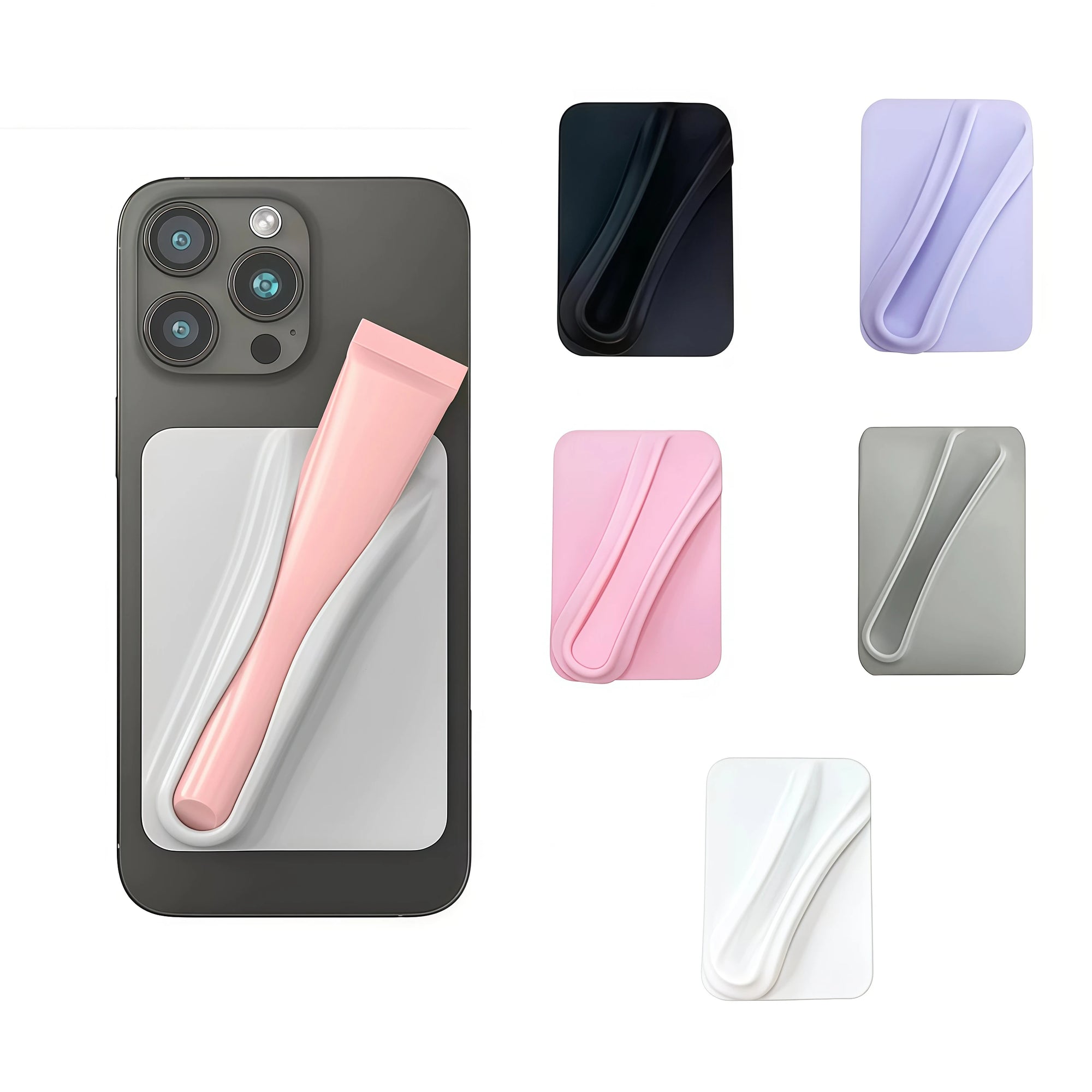 Silicone Lipstick Holder Stand for iPhone 15 & Samsung S24 | Strong Adhesive