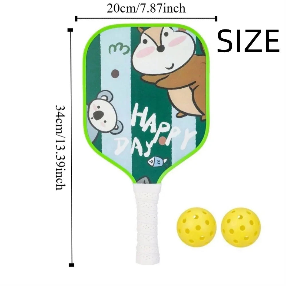 Kids Pickleball Set - Fun Cartoon Paddle with Ergonomic Grip