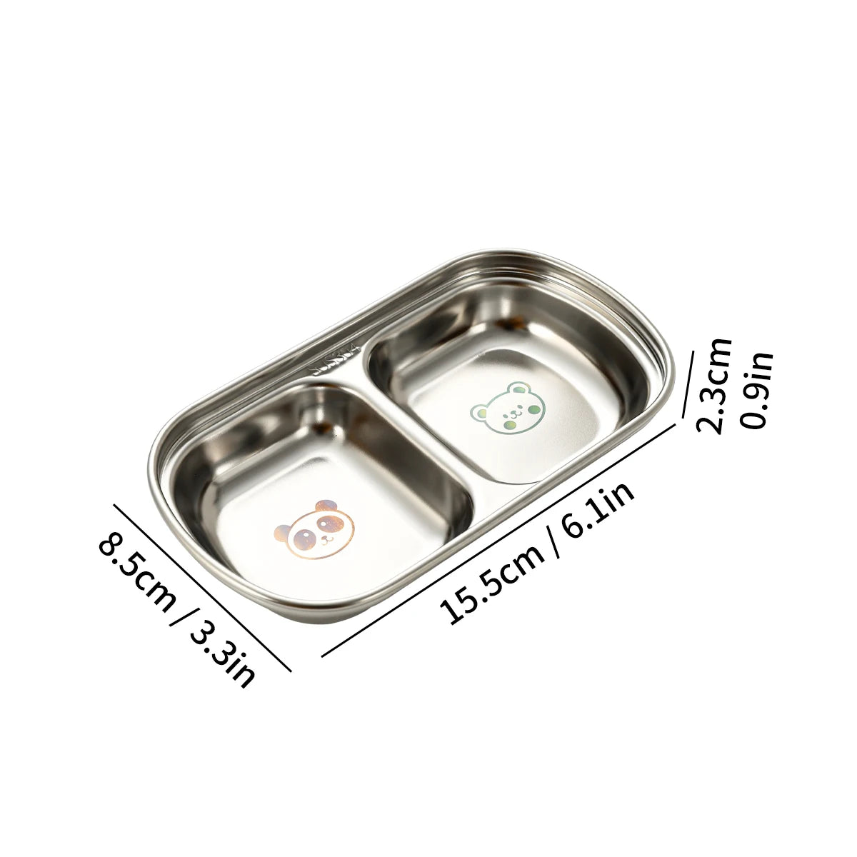 2/3/4 Grids Stainless Steel Divided Seasoning Plate