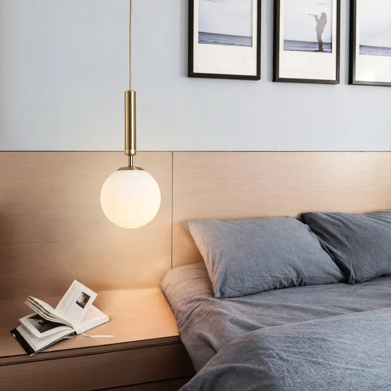 Nordic Modern Glass Pendant Lamp for Bedroom & Living Room