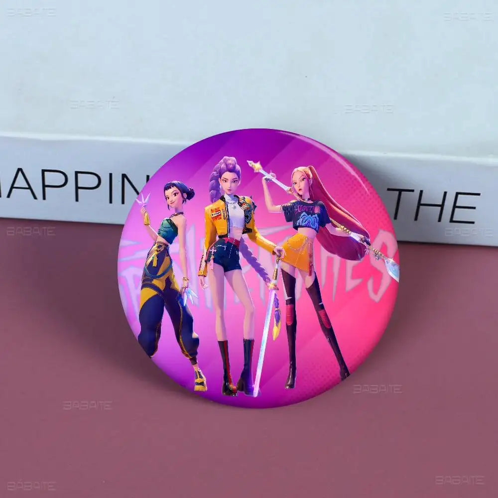 K-Pop Demon Hunters Anime Pin Button | Cute Cartoon Brooch Jewelry