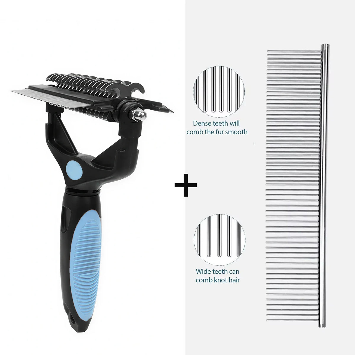 3-in-1 Pet Deshedding Brush & Fur Remover for Dogs and Cats