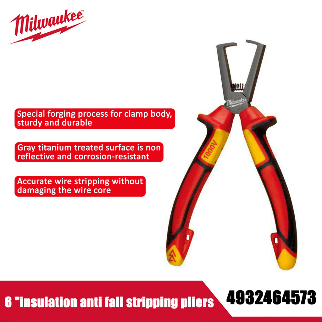 Milwaukee 6-Inch VDE Insulated Wire Stripping Pliers - Durable & Safe