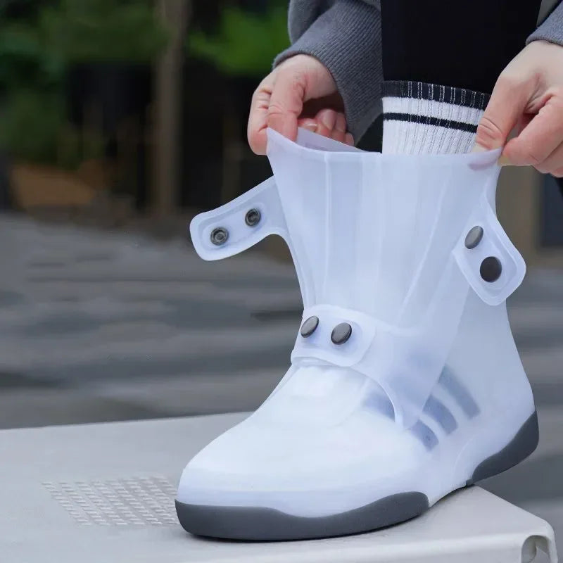 Waterproof Two Tone Shoe Covers - Washable & Anti-Skid Overshoes