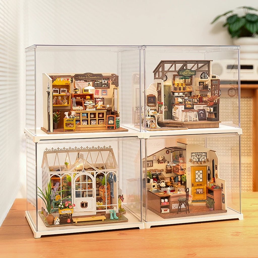 Robotime Dust Proof Miniature Dollhouse Display Box - Easy Assembly
