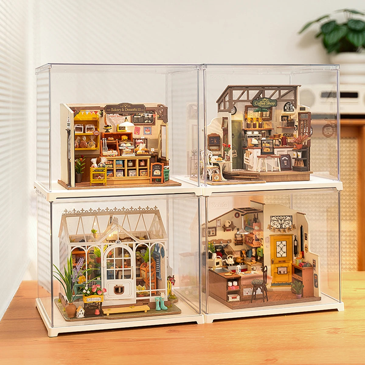 Robotime Dust Proof Miniature Dollhouse Display Box - Easy Assembly