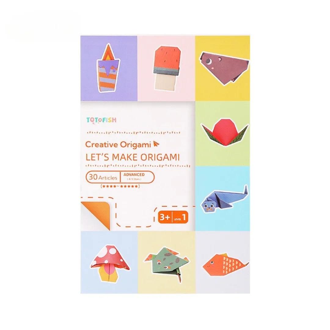 Creative Origami Kit - 30 Colorful Paper Sheets & Craft Guide for Kids
