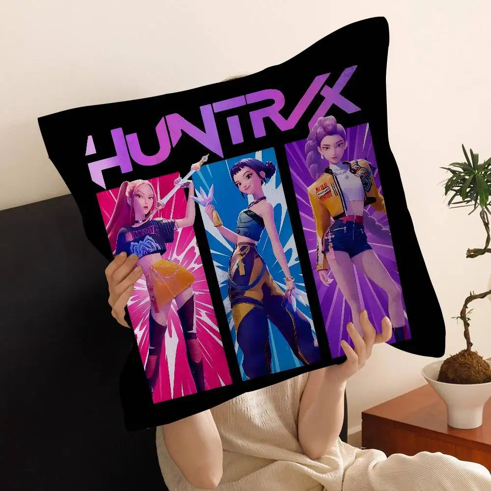 Kop-Cartoon K-Pop Demon Hunters Cushion Cover - Home Decor Pillow