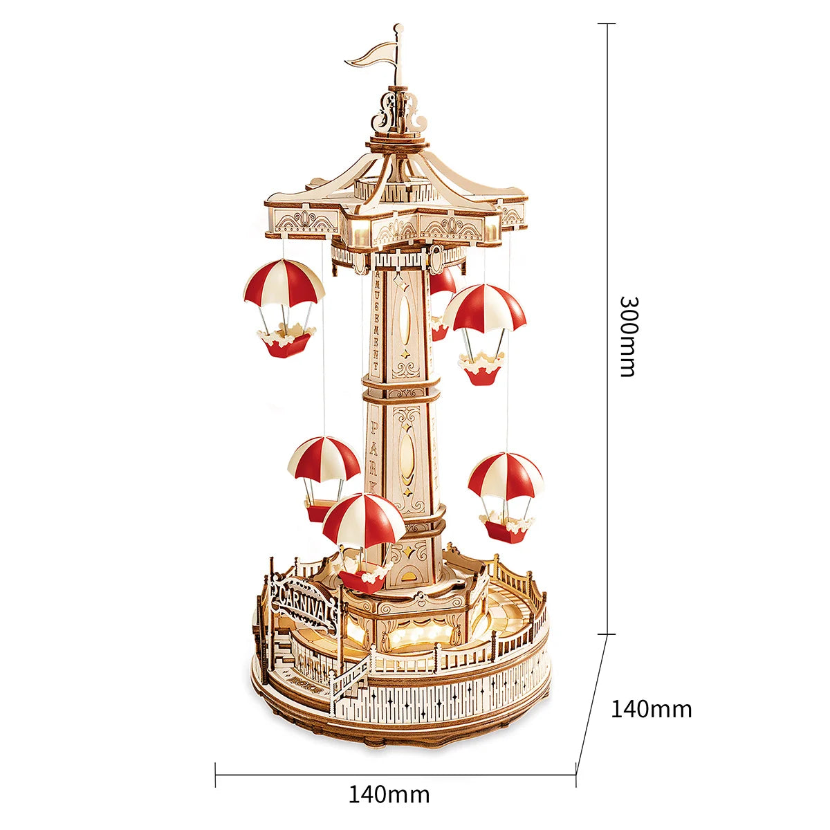 Robotime 3D Wooden Puzzle Music Box - DIY Amusement Park Experience