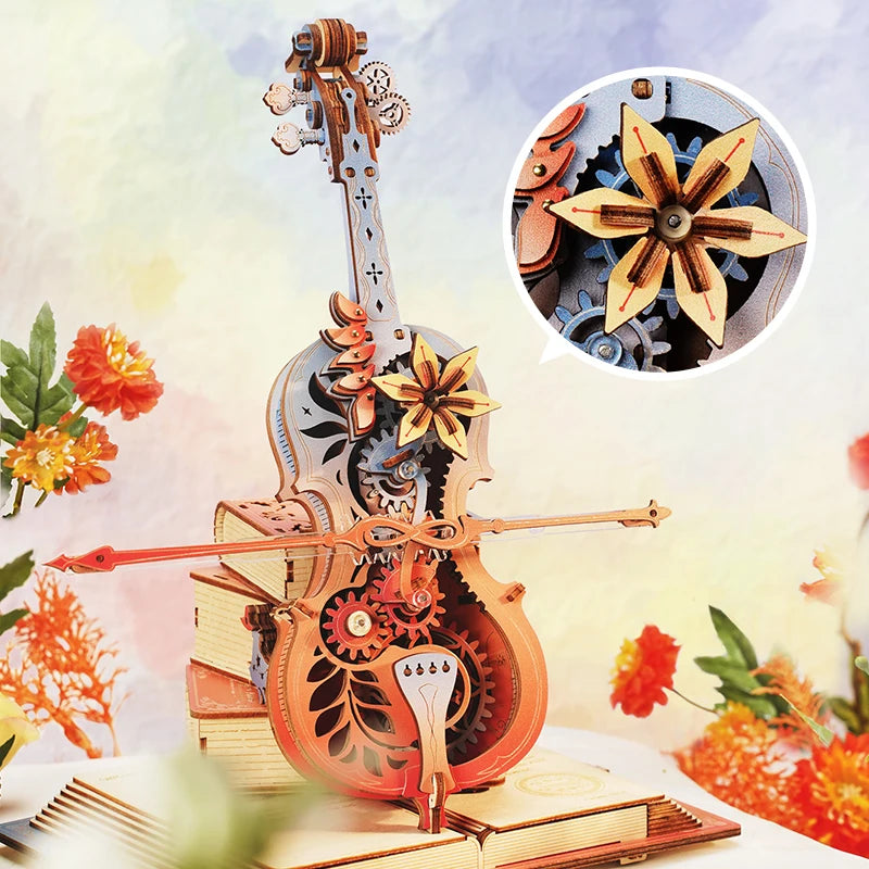 Robotime Rokr 3D Wooden Symphony Music Box - Unique Gift for All Ages
