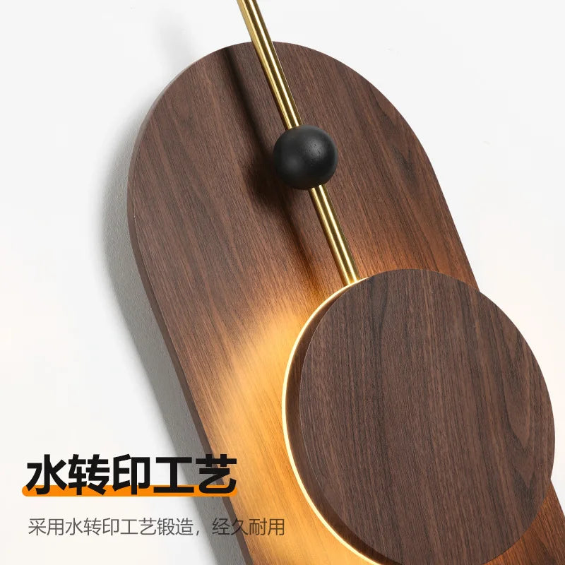 Modern LED Wall Lamp - Elegant Wooden Shade for Living Space
