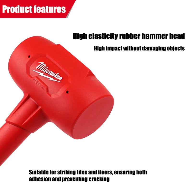 Milwaukee 3-Pound Non Rebound Rubber Hammer for Tile Installation