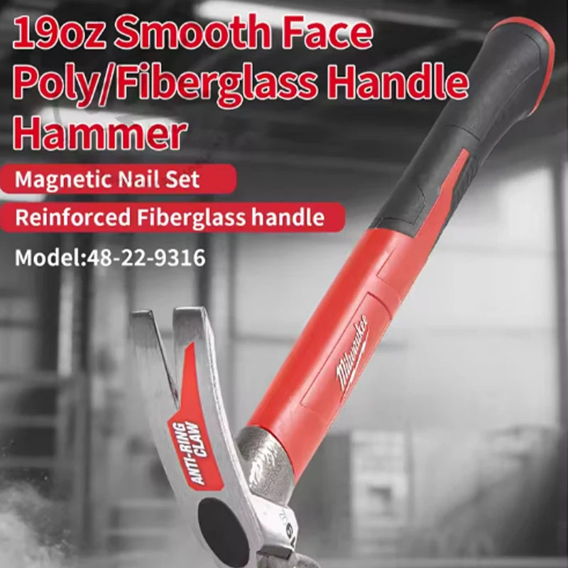 Milwaukee 19oz Fiberglass Straight Claw Hammer - Industrial Tool