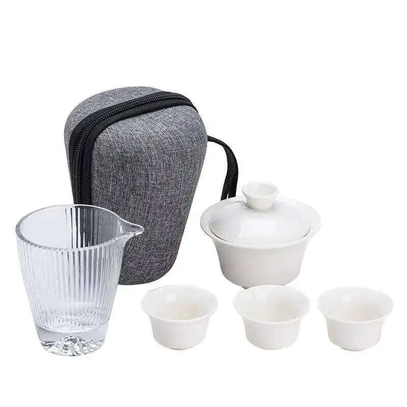 Portable High-End Yuxi Jade Tea Set - Perfect for Outdoor Adventures