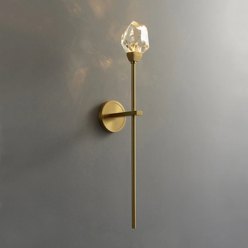 Stylish All-Copper Crystal Wall Lamp - Modern Nordic Design