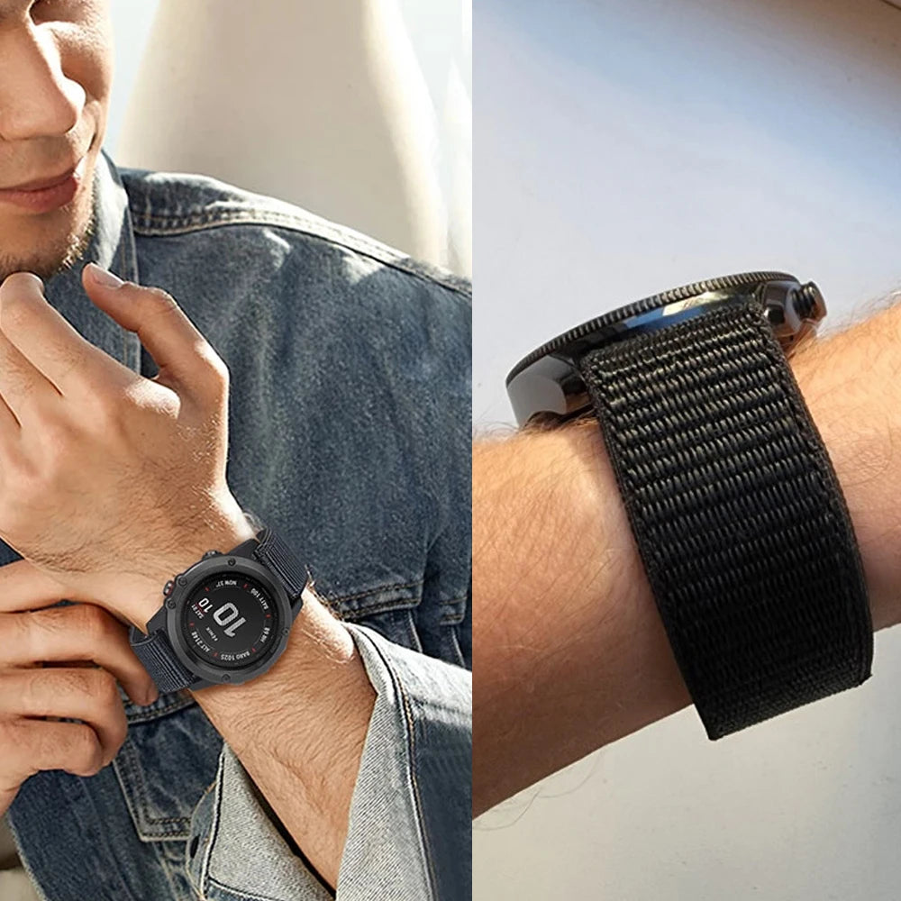 Durable Nylon Watch Band for Garmin Fenix 22mm & 26mm - Quick Release