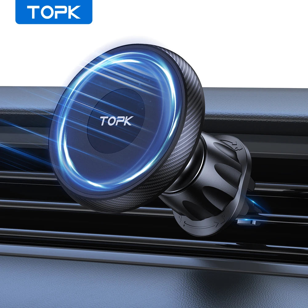 TOPK Magnetic Universal Car Phone Holder - 360° Rotating Mount