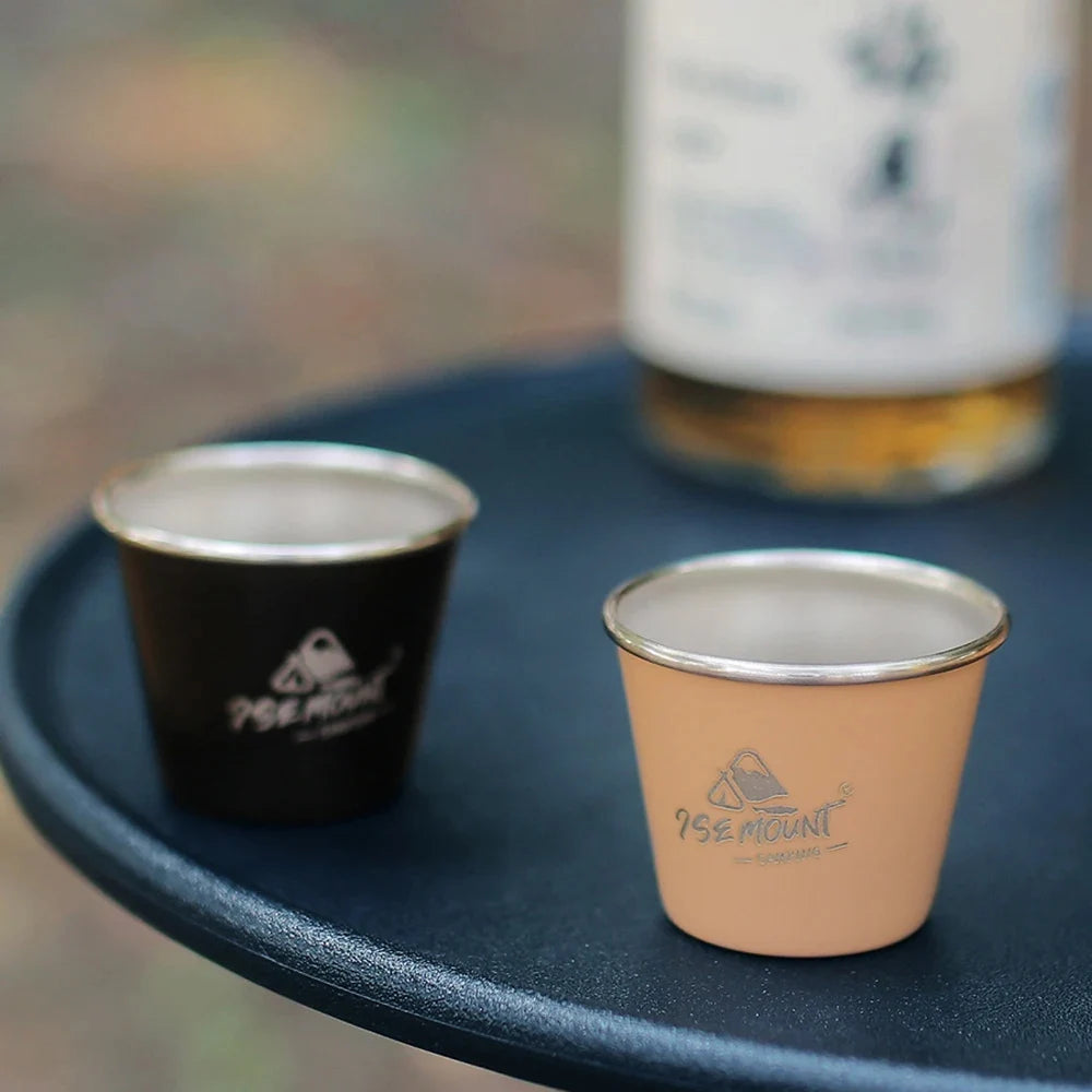 4-Pack Stackable Stainless Steel Cups for Camping & Outdoor Use