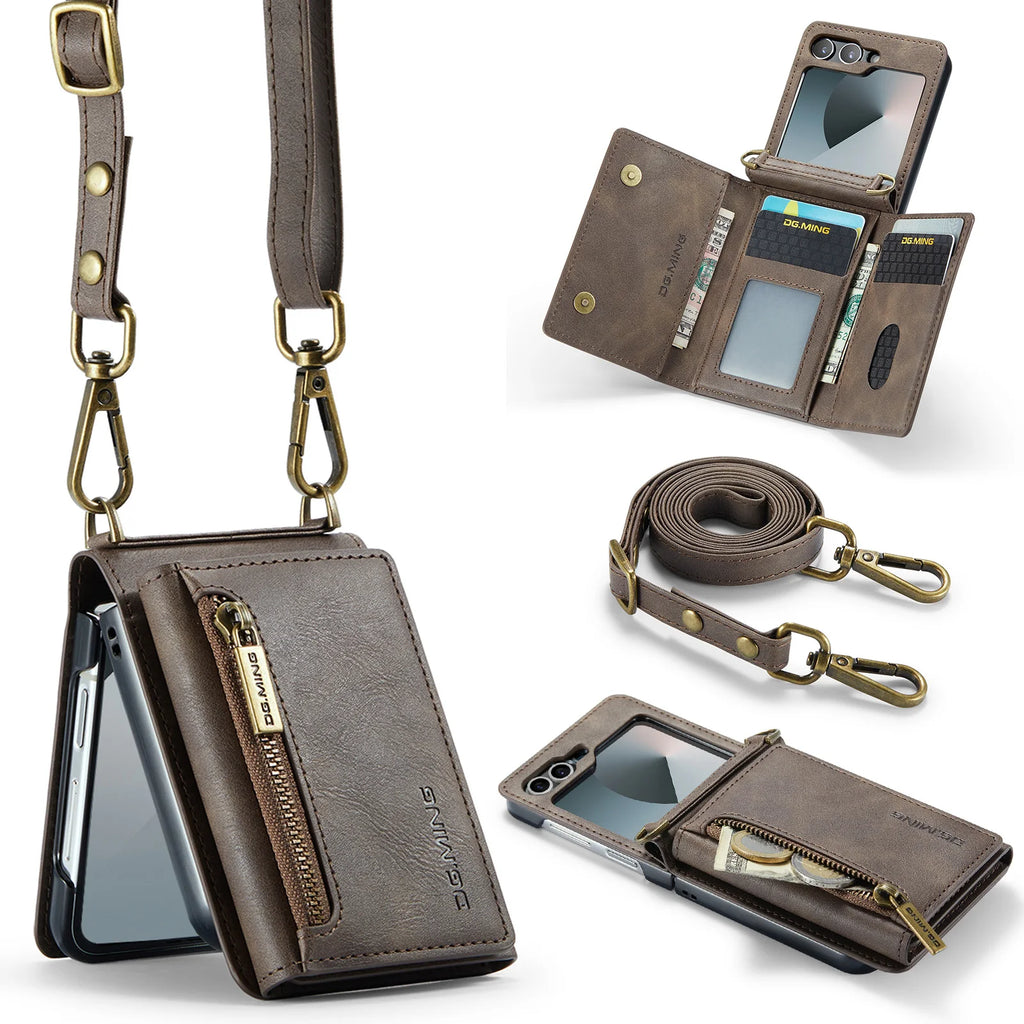 Luxury Leather Flip Wallet Case for Samsung Galaxy Z Flip Series