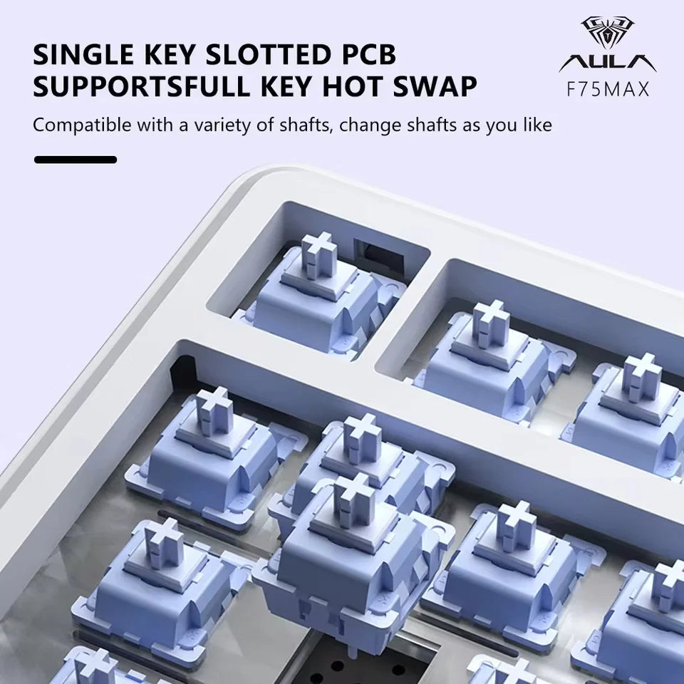 AULA F75 MAX Hot-Swap Mechanical Gaming Keyboard RGB - Wired/Bluetooth