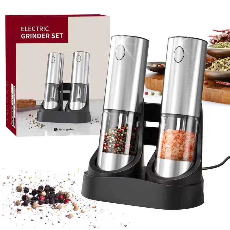 USB Rechargeable Automatic Pepper Grinder - Adjustable Coarseness Mill