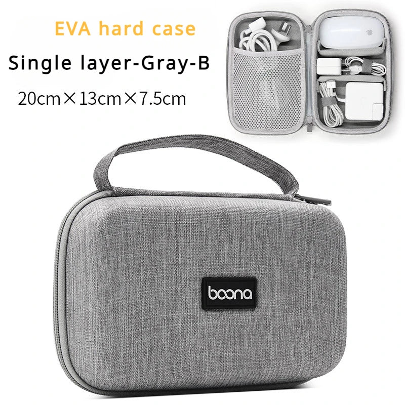 Hard Shell Digital Storage Bag for Travel Power Bank & Cables