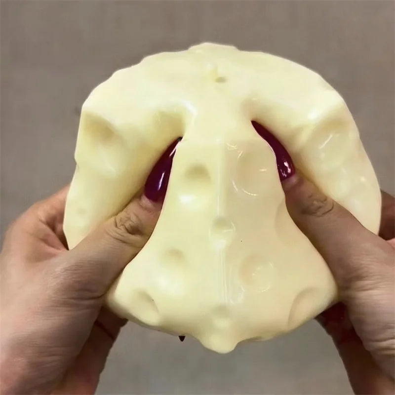 Jumbo Cheese Cube Stress Ball - Shapeable Squeeze Toy for Stress Relief